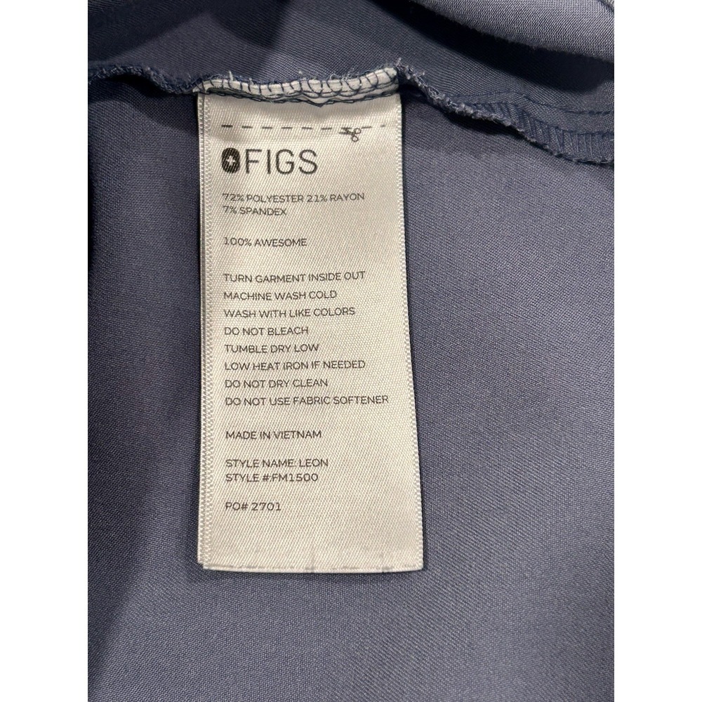 FIGS Mens Leon V-Neck Scrub Top Ceil Blue Technical Collection Size Small - Picture 6 of 6